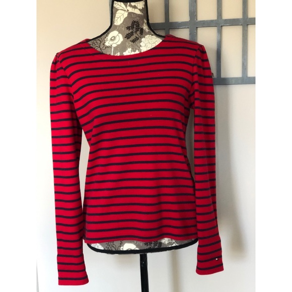 Tommy Hilfiger Sweaters - TOMMY HILFIGER blue/ red knit sweater